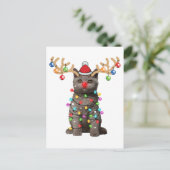 Cute British Shorthair Cat Funny Kerstfeestdag Briefkaart (Staand voorkant)