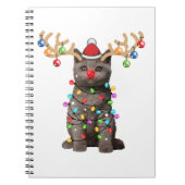 Cute British Shorthair Cat Funny Kerstfeestdag Notitieboek (Voorkant)