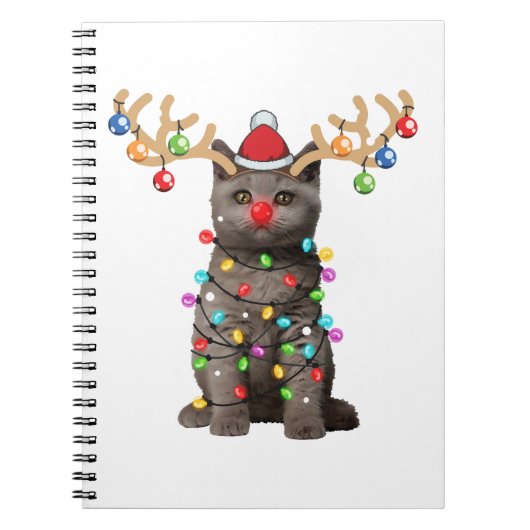Cute British Shorthair Cat Funny Kerstfeestdag Notitieboek (Voorkant)