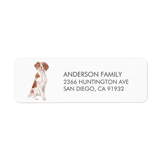 Cute Brittany Dog Return Address Label (Voorkant)