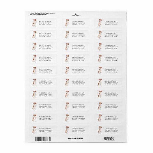 Cute Brittany Dog Return Address Label (Full Sheet)