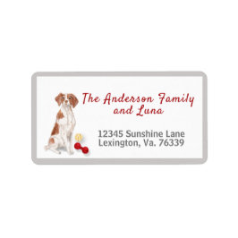 Cute Brittany Spaniel Toys Home Return Address Etiket
