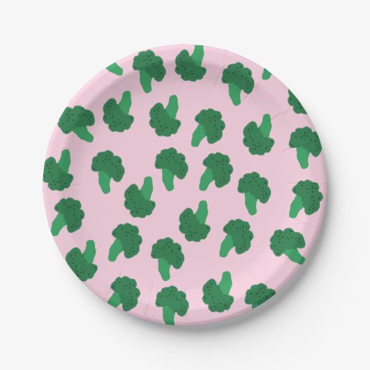 Cute Broccoli Paper Borden Papieren Bordje (Voorkant)