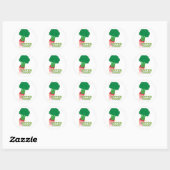 Cute Broccoli Vegetable, Super food Ronde Sticker (Vel)