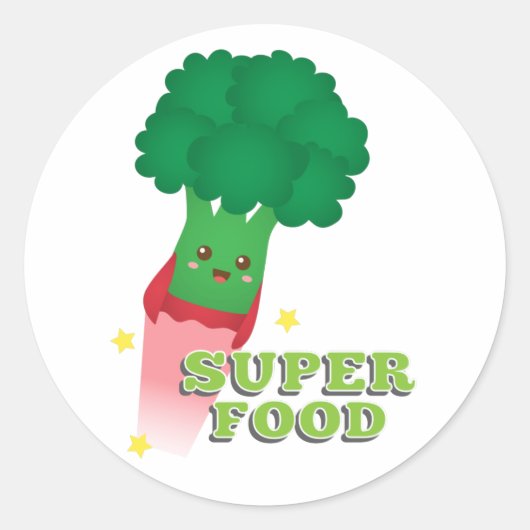 Cute Broccoli Vegetable, Super food Ronde Sticker (Voorkant)