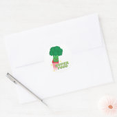 Cute Broccoli Vegetable, Super food Ronde Sticker (Envelop)