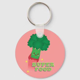 Cute Broccoli Vegetable, Superfood Sleutelhanger