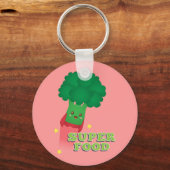 Cute Broccoli Vegetable, Superfood Sleutelhanger (Voorkant)
