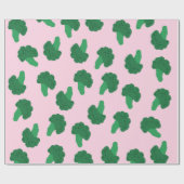 Cute Broccoli Wrapping Paper Cadeaupapier (Vlak)