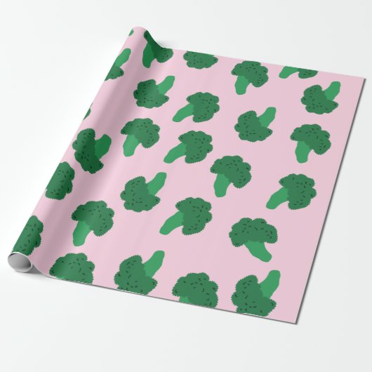 Cute Broccoli Wrapping Paper Cadeaupapier (Uitgerold)