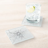 Cute Broken Glass met gat Glazen Onderzetter (Schuin)