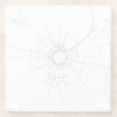 Cute Broken Glass met gat Glazen Onderzetter (Achterkant)
