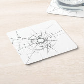 Cute Broken Glass met gat Kartonnen Onderzetters (Schuin)