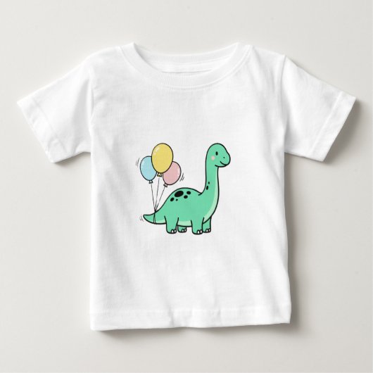 Cute Bronto Holding Balloons for Kids Birthday 🎈 (Voorkant)