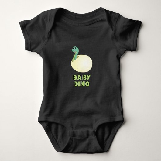Cute Brontosaurus Dinosaur Egg Artwork Romper (Voorkant)