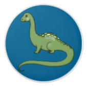 Cute Brontosaurus Dinosaur Illustratie Keramische Knop (Voorkant)