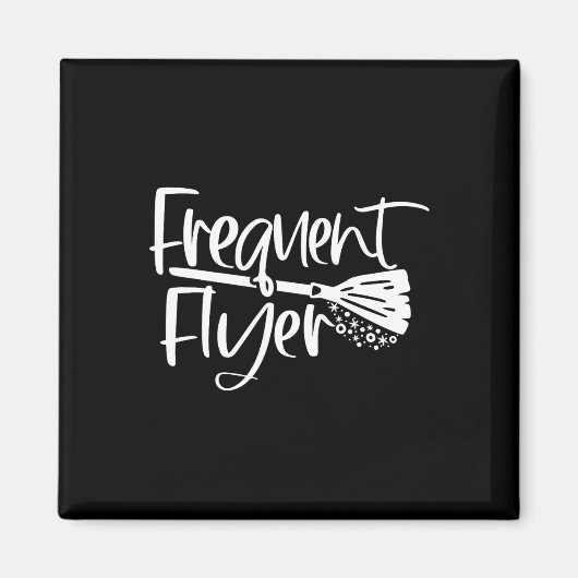 Cute Broomstick Frequent Flyer Witch Halloween Magneet (Voorkant)