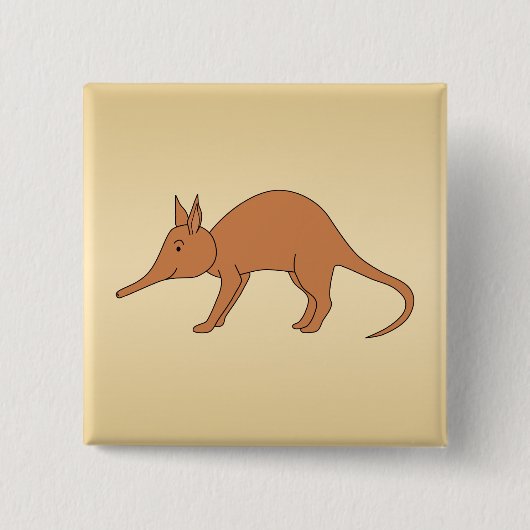 Cute Brown Aardvark Vierkante Button 5,1 Cm (Voorkant)