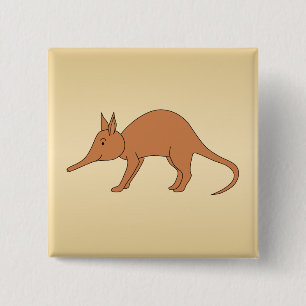 Cute Brown Aardvark Vierkante Button 5,1 Cm