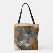 Cute Brown Alpaca Llama Boerderij Animal Tote Bag (Achterkant)