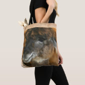 Cute Brown Alpaca Llama Boerderij Animal Tote Bag (Dichtbij)