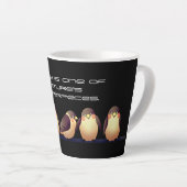 Cute Brown and roze Birds Black Latte Mok (Rechterhoek)