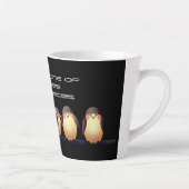 Cute Brown and roze Birds Black Latte Mok (Rechts)