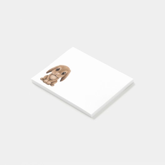 Cute Brown Baby Bunny Post-it® Notes (Schuin)