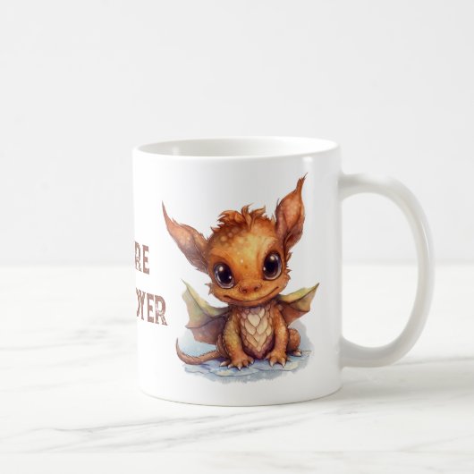 Cute Brown Baby Dragon Koffiemok (Rechts)