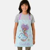 Cute Brown Baby Mermaid All-Over Print Apron Schort (Insitu)