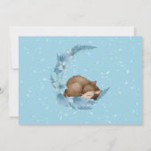 Cute Brown Bambi Flowers Clouds 1e verjaardag Kaart (Achterkant)