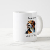 Cute Brown beagle Personalize Grote Koffiekop (Voorkant rechts)