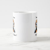 Cute Brown beagle Personalize Grote Koffiekop (Voorkant)