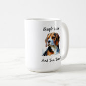 Cute Brown beagle Personalize Koffiemok (Voorkant rechts)
