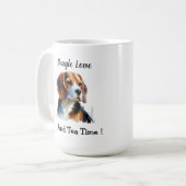 Cute Brown beagle Personalize Koffiemok (Voorkant links)