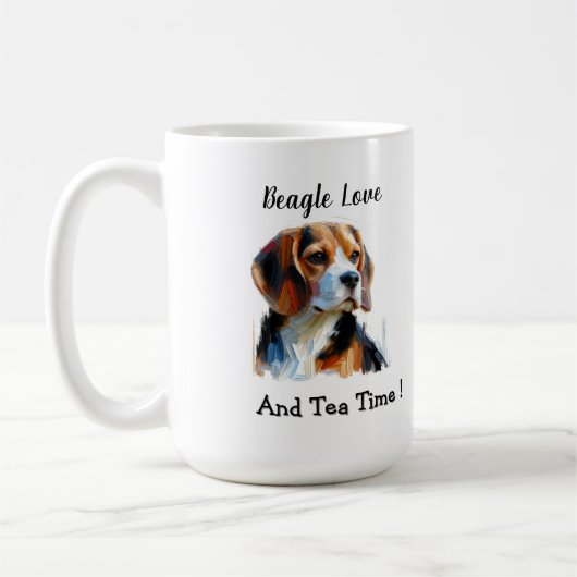 Cute Brown beagle Personalize Koffiemok (Links)