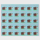 Cute brown bear cartoon baby Birthday Cadeaupapier (Vlak)
