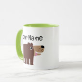 Cute brown bear cub cartoon personalized kid's mok (Voorkant links)