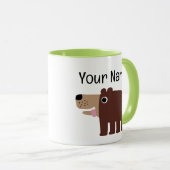 Cute brown bear cub cartoon personalized kid's mok (Voorkant rechts)