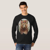 Cute Brown Bear Grizzly Flower Crown Animal T-shirt (Voorkant volledig)
