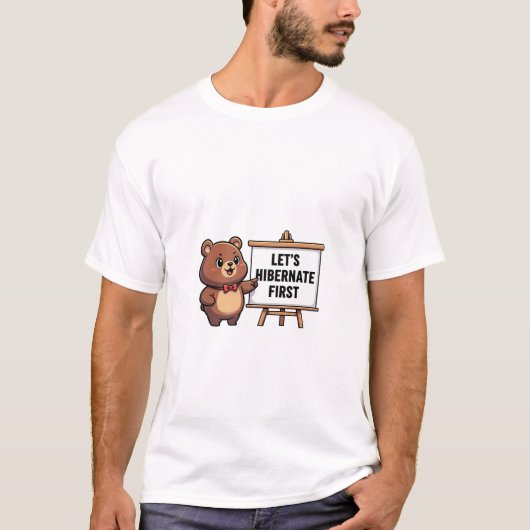 Cute Brown Bear with Red Bowtie T-shirt (Voorkant)