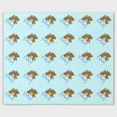Cute Brown Beer 1st Birthday One Wrapping Paper Cadeaupapier (Vlak)