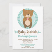 Cute Brown Beer Baby Sprinkle Invitation Neutraal Kaart (Voorkant)