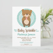 Cute Brown Beer Baby Sprinkle Invitation Neutraal Kaart (Staand voorkant)