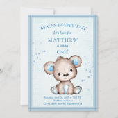 Cute Brown Beer Blanket for Boy 1st Birthday Kaart (Voorkant)