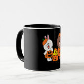 Cute Brown Beer Cony Bunny Rabbit Duck Pumpkin Mok (Voorkant links)