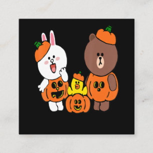 Cute Brown Beer Cony Bunny Rabbit Duck Pumpkin Vierkante Visitekaartje