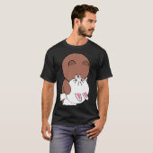 Cute Brown Beer Cony Bunny Rabbit The Kiss T-shirt (Voorkant volledig)