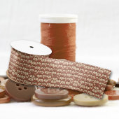 Cute Brown Beer Face Seamless Pattern Satijnen Lint