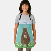 Cute brown beer gepersonaliseerd kinder schort (Insitu)